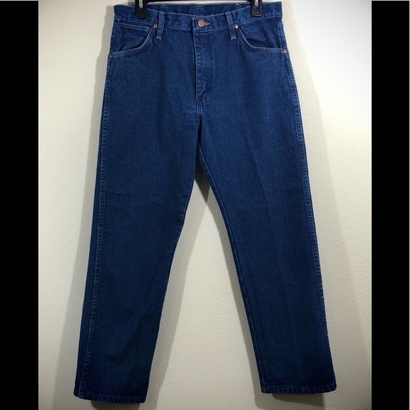 WRANGLER JEANS - SIZE 32 x 30 - 100% COTTON - DARK WASH - VERY HIGH RISE B17 - Picture 4 of 8